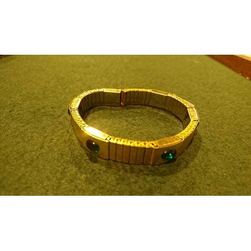 316 - Gold plated expanding bracelet with stones