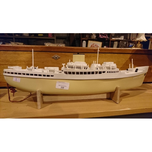 332 - Plastic pond ship on stand