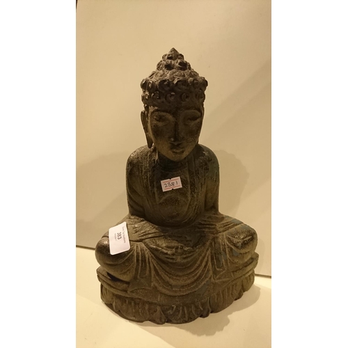 383 - Carved wooden buddah