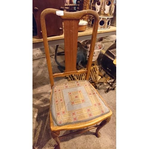 474 - Tapestry seated hall chair