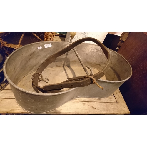 497 - Vintage grain caster with harness