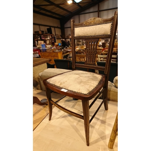 531 - Inlayed padded bedroom chair