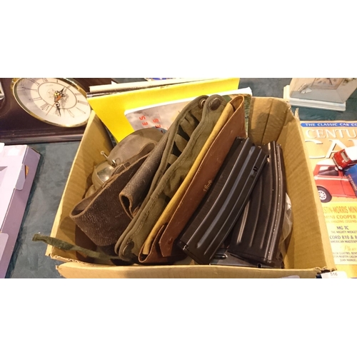 514 - Box of Military items inc gaiters ww1