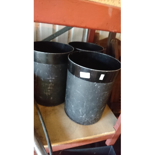 82 - 3 Black Metal bins