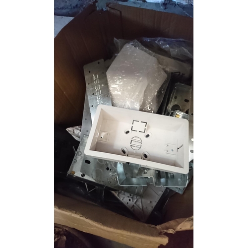 70 - Box of joist hangers and electrical boxex