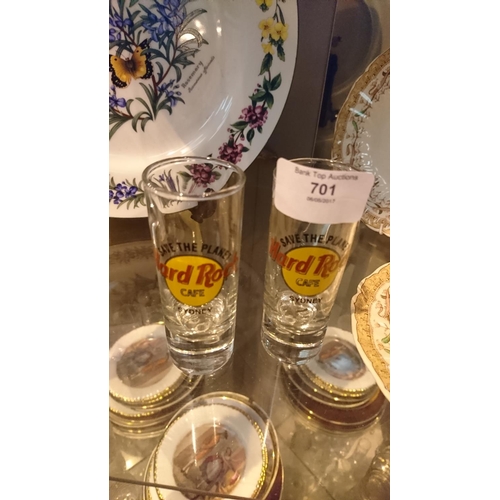 701 - pair of hard rock cafe shot glasses