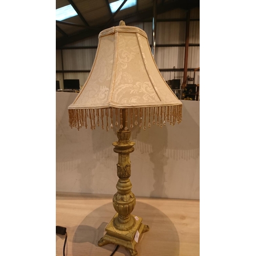 411 - Painted wooden table lamp