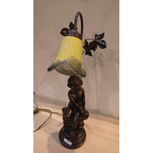 428 - Bronzed Chenille tablelamp