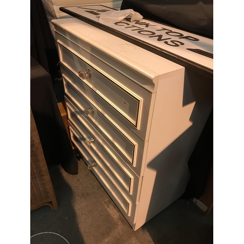 455 - White Chest Of Drawers