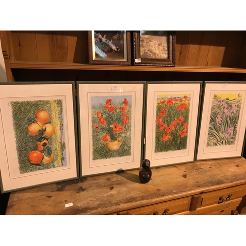 457 - 4 framed poppy pictures