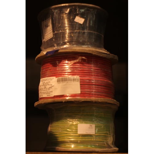 71 - 3 reels of electrical cable.