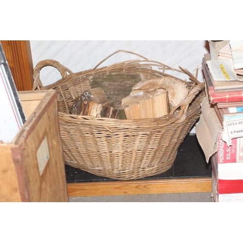 90 - Large log basket with logs