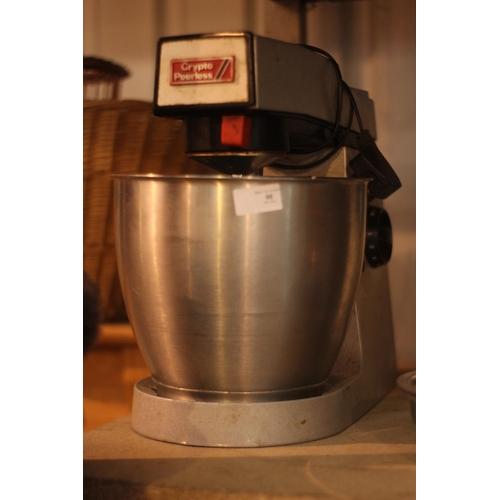 96 - Stainless steel Crypto Peerless food mixer with 3 attachments