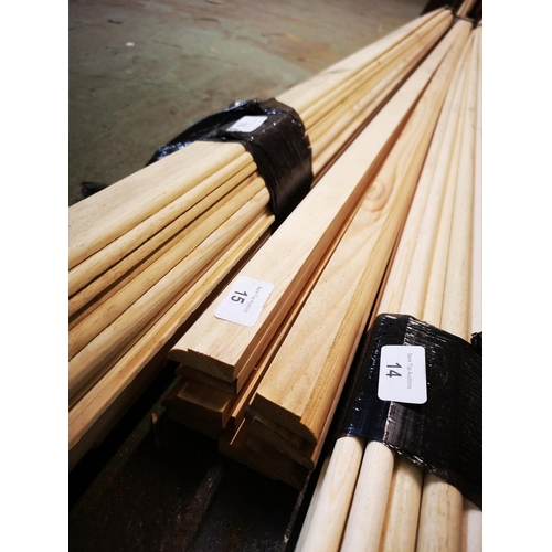 15 - Bundle of 2.1m pine edge mouldings