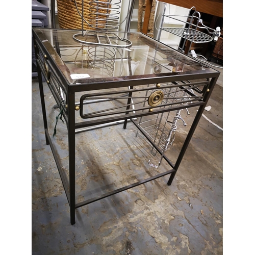 532 - Wrought iron and glaass conservatory table