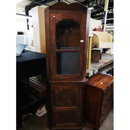 556 - Vintage oak corner cabinet