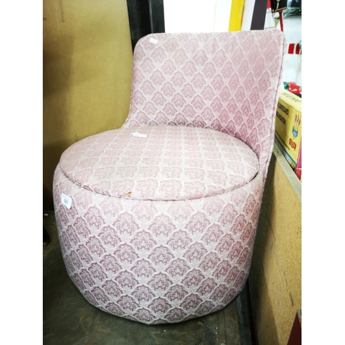 567 - Small round pink bedroom chair