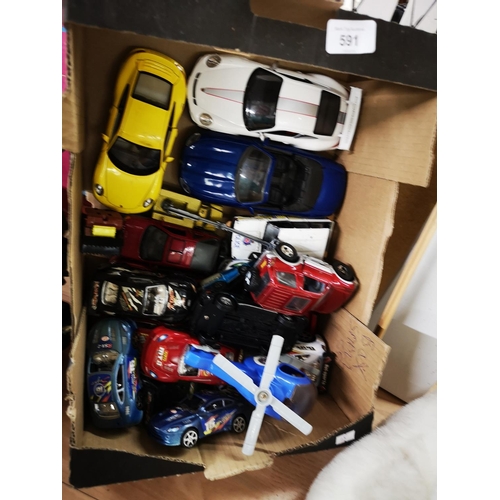 591 - Colletion of mixed die cast and plastic playworn cars