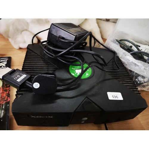 596 - Xbox video game system with power supply