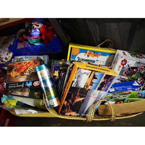 614 - Huge collection of childrens toys and board games in three tubs