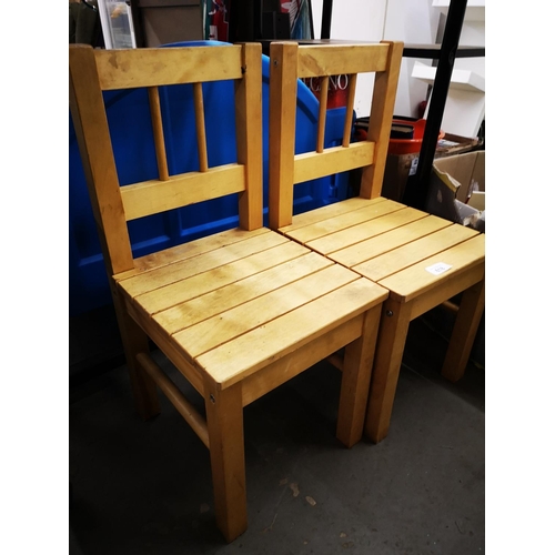 618 - Two beech childrens chairs