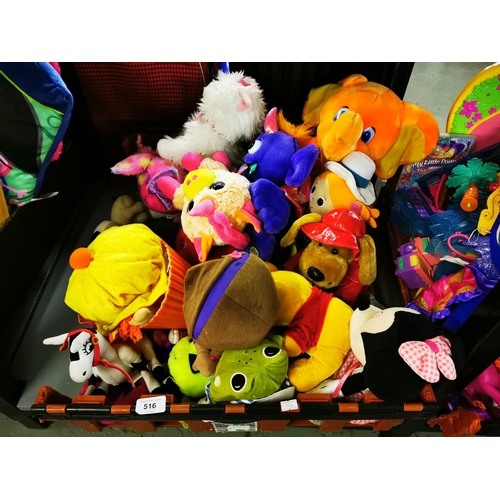 516 - Collection of soft toys.