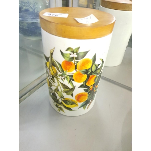 970 - Portmeirion vintage storage jar – orange/lemon design