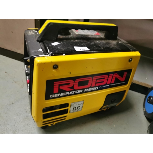 224 - Robin petrol generator R650 240V.