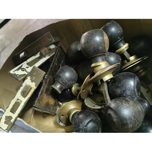 262 - Collection of vintge wooden door knobs and door locks etc.