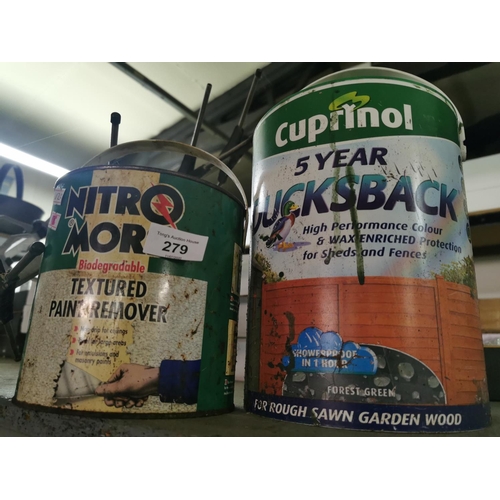 279 - Tin of Nitro morse and a tin of Cuprinol.