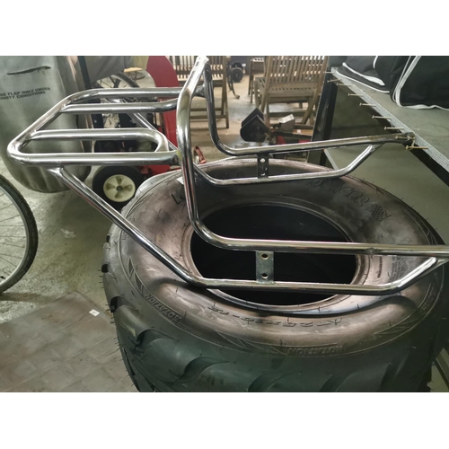 298 - Chrome Honda 125cc luggage rack.