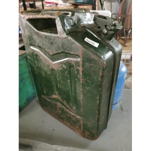 303 - Green metal Jerry can.