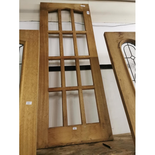 312 - Hard wood door, 78 x 30