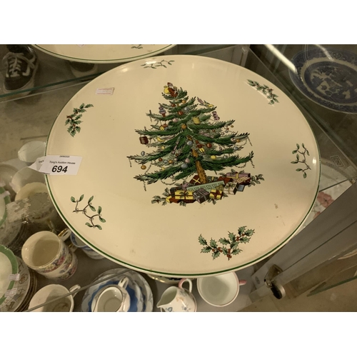 694 - Spode Christmas tree cake plate, 1938