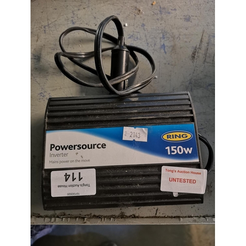 114 - Ring 150w - 12v to 240v inverter - untested