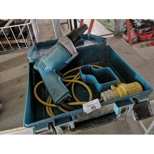 95 - Makita 110v electric tek screw gun with carry case