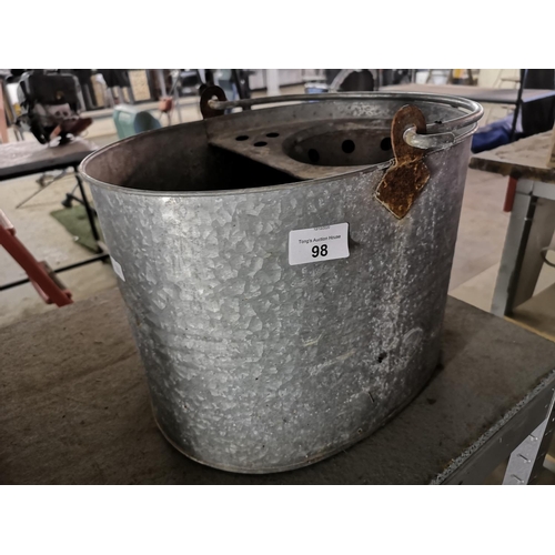 98 - Galvanized mop bucket