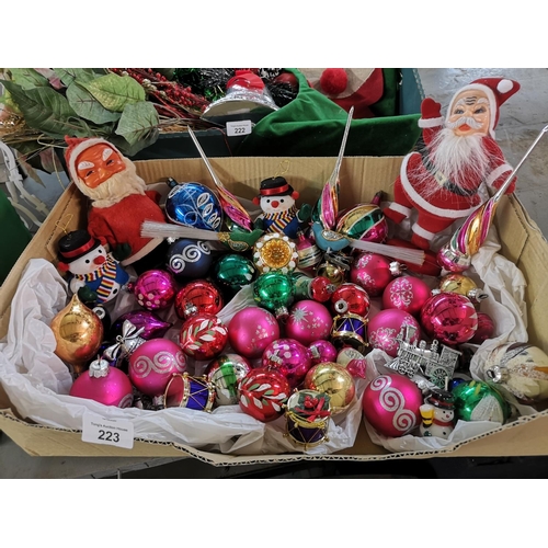 223 - Box of christmas tree baubles