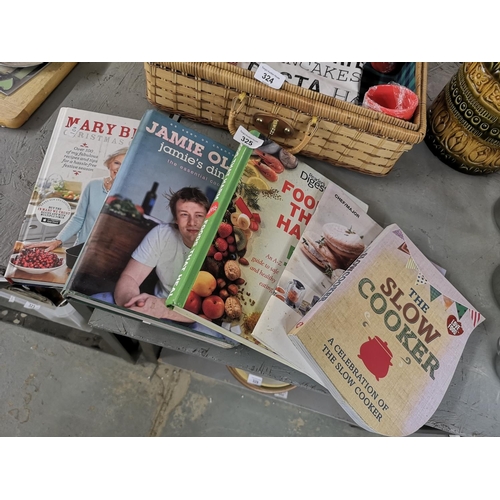 325 - Collection of five cook books inc Jamie Oliver, Mary berry etc.