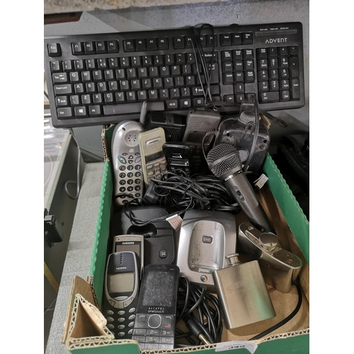 349 - Collection of items inc retro mobil phones, house phones etc.