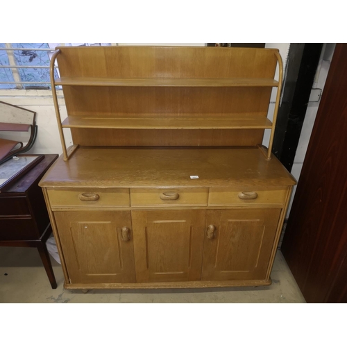 627 - Ercol style buffet kitchen unit, fitted drawers and cupboards W 120CM D 49CM 129CM H