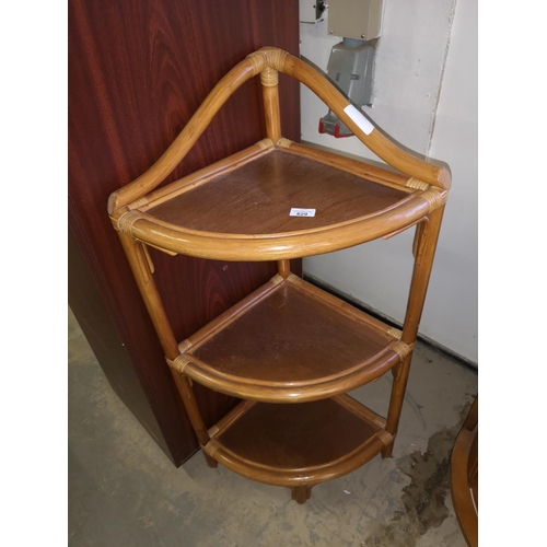 629 - Large three tier corner wotnot, 53 x 40 x 106 cm approx.