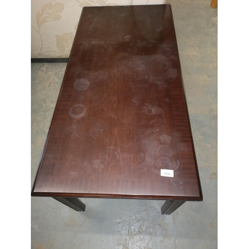 656 - Mahogany coloured coffee table 107 x 51 x 47 cm approx.