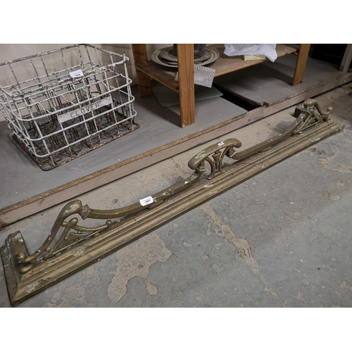 465 - Victorian style brass fire fender 52'' wide.