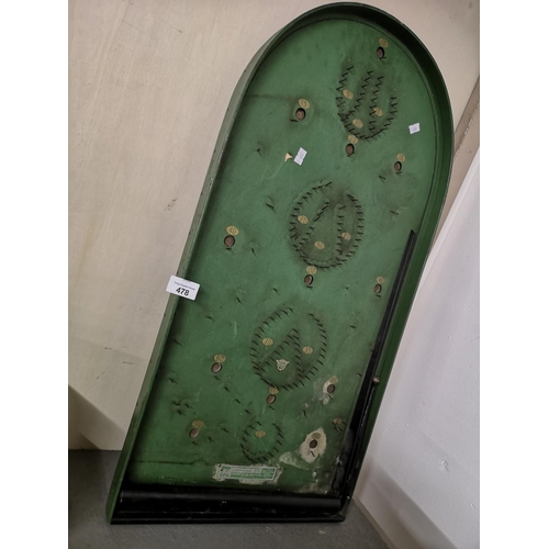 478 - Vintage 'Corinthian' green bagatelle board. 15.5