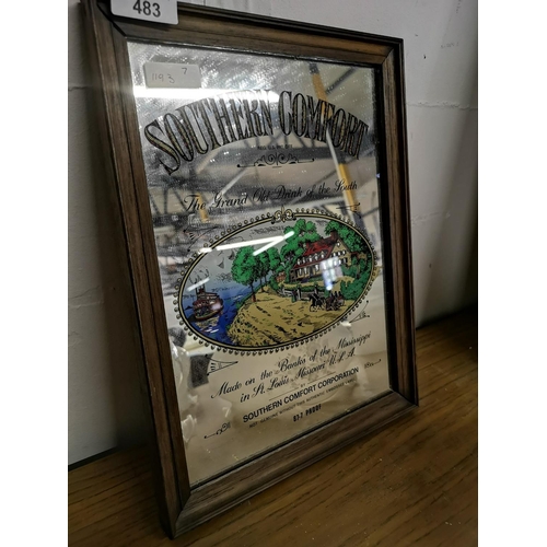 483 - Wooden framed Southern Comfort advertising mirror. 10