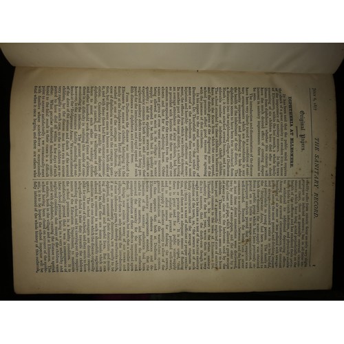 503 - Six Volumes of 'The Sanitary Record' A journal of public health 1874 onwards.