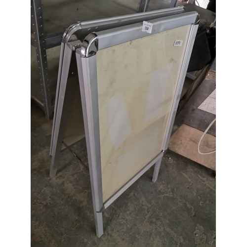 104 - Metal folding A frame sign board