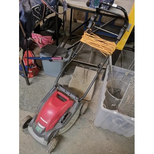 241 - Honda HRE370 electric lawn mower, working.