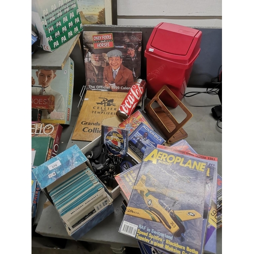 278 - Job lot of items to include Aeroplane magazines calendar coke items etc